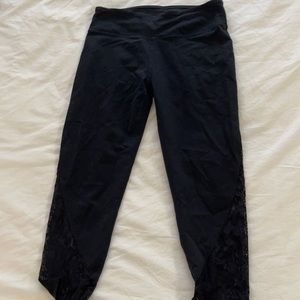 Black and lace leggings